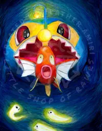 Magikarp Hunting, colored pencil art print